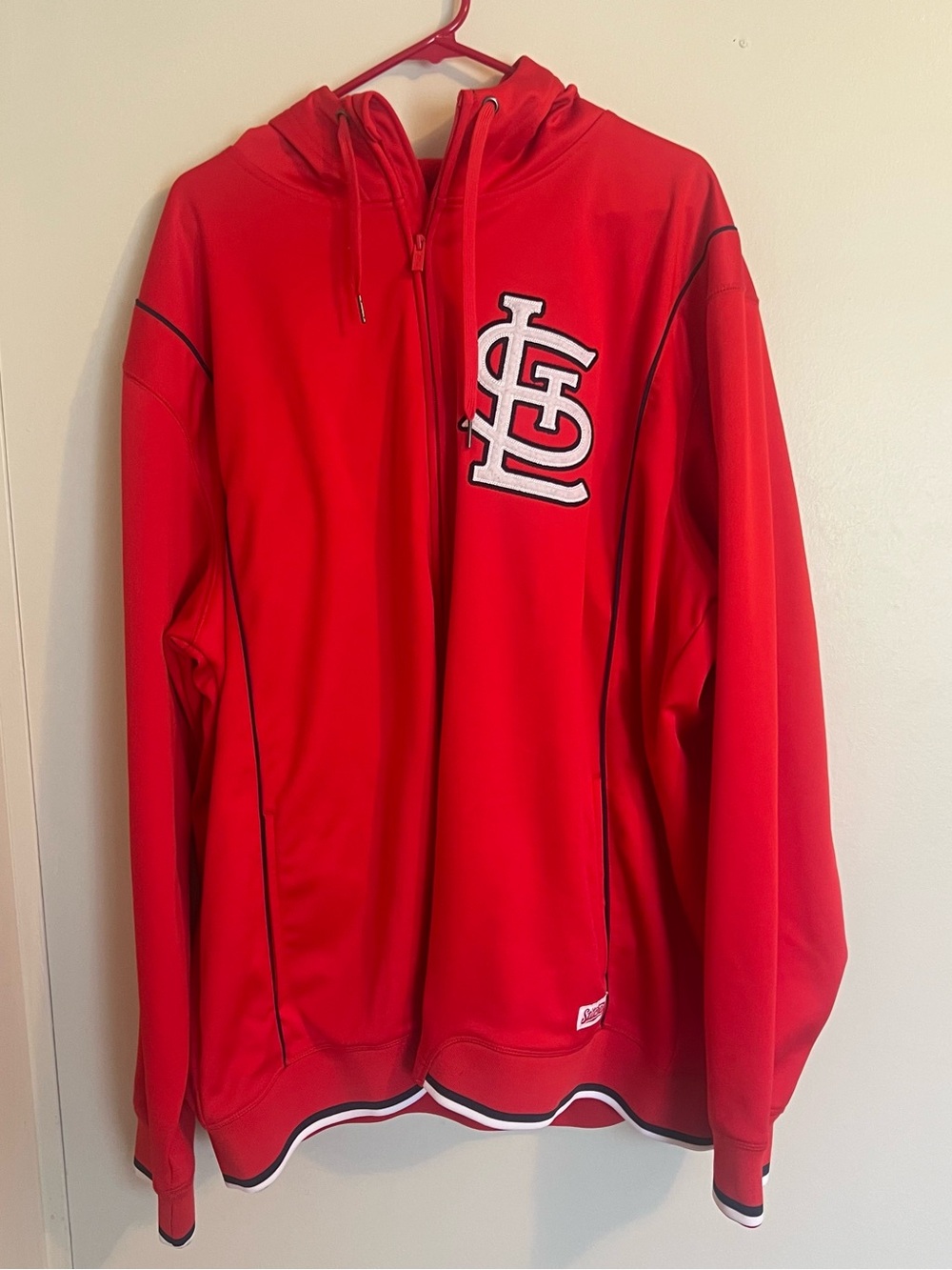Stitches St. Louis Cardinals Red Zip-Front Jacket with Contrast Trim